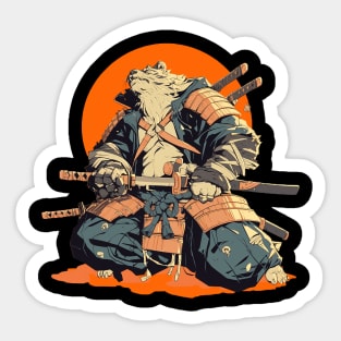 bear samurai Sticker